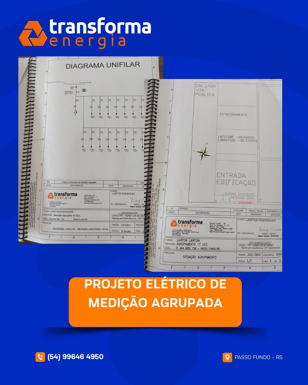 Projeto elétrico de medição agrupada