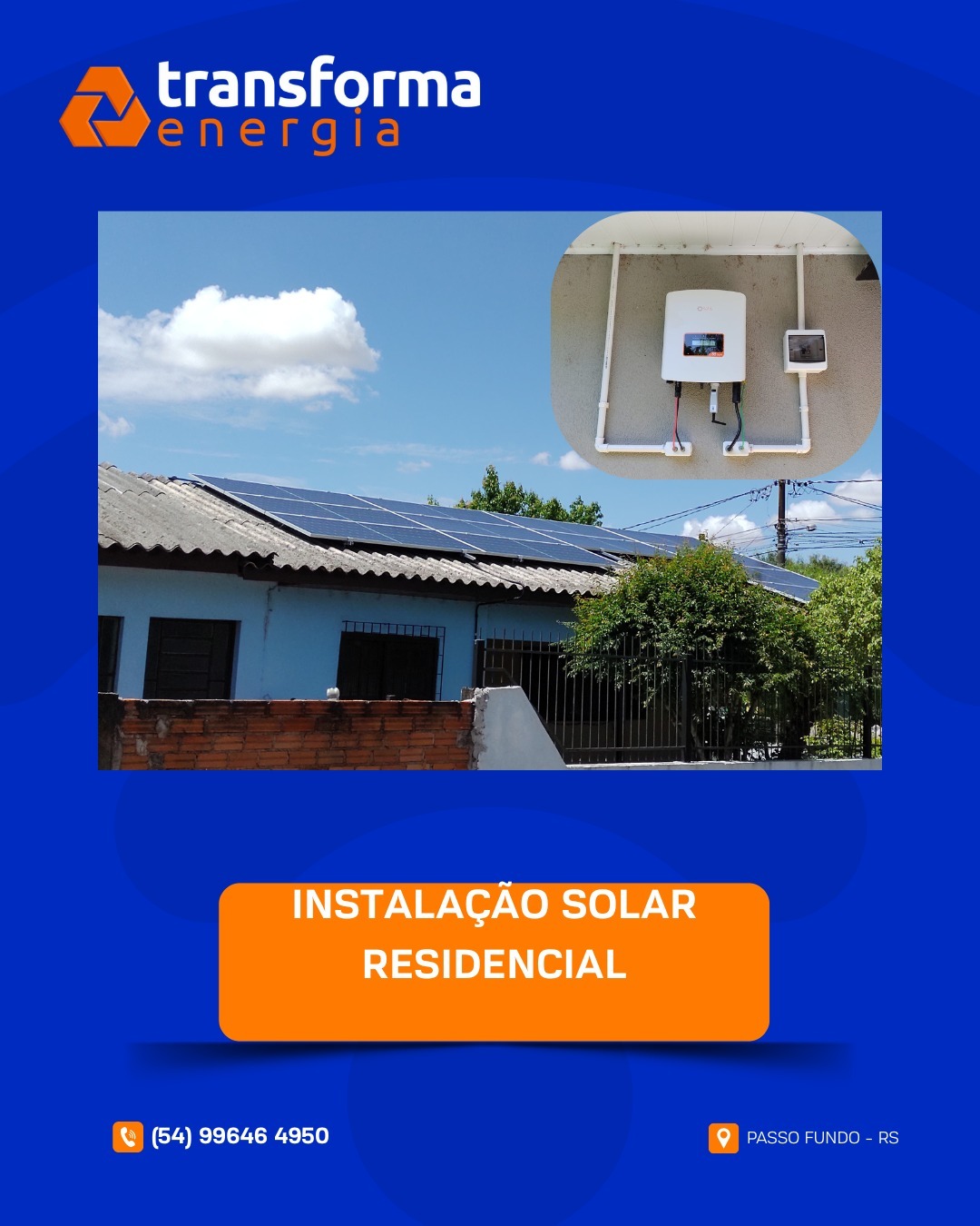 Instalação solar residencial